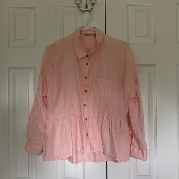 Linen peach blouse from Anthropologie - Picture 1 of 3